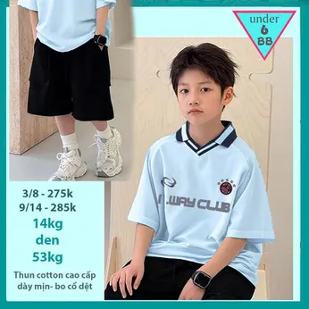 Set đồ bộ bé trai có cổ in chữ phối cổ bo dệt phong cách hàn quốc cá tính cho bé diện đi chơi , du lịch