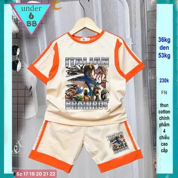 Set đồ bộ bé trai hoạt hình in hình Italian Brainrot siêu hottrend cho bé yêu đi diện đi chơi , đi học