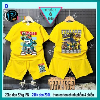 Set đồ bộ bé trai hoạt hình in hình Cá Mập Tralalelo Tralala siêu hottrend cho bé diện đi học , đi chơi ​​​​​​​