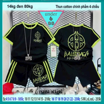 Set đồ bộ bé trai in chữ B phong cách hiphop siêu ngầu cho bé diện đi chơi , đi học