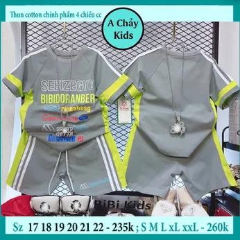 Set đồ bộ bé trai tay ngắn in chữ phong cách cá tính cho bé diện đi chơi , du lịch