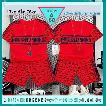 Set đồ bộ bé trai tay ngắn in chữ phong cách cá tính cho bé đi chơi , đi học