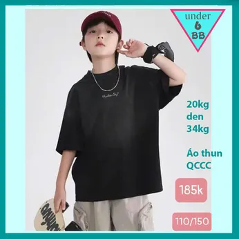 Áo thun bé trai cao cấp in chữ cá tính ( mã : 002 )