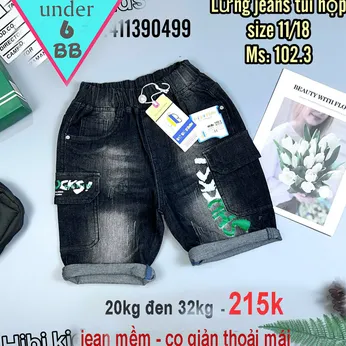 Quần jean ngắn bé trai co giãn (20kg đến 32kg) (HB 102-3)