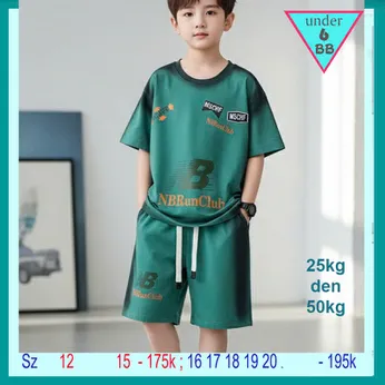 Đồ bộ bé trai cotton tay ngắn in chữ NB phong cách cá tính cho bé đi chơi , đi học