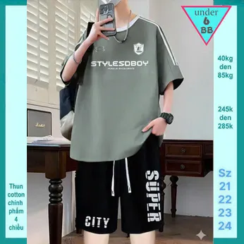 Quần áo bé trai size lớn in chữ STYLESBOY phong cách cá tính dành cho tuổi teen đi chơi , du lịch