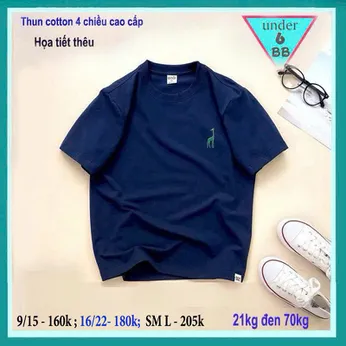 Áo thun bé trai cao cấp thêu hình con hươu đơn giản phong cách cá tính cho bé diện đi chơi , đi tiệc