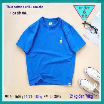 Áo thun bé trai cao cấp thêu hình con hươu đơn giản phong cách cá tính cho bé diện đi chơi , đi tiệc