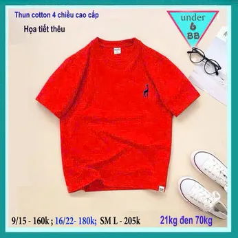 Áo thun bé trai cao cấp thêu hình con hươu đơn giản phong cách cá tính cho bé diện đi chơi , đi tiệc