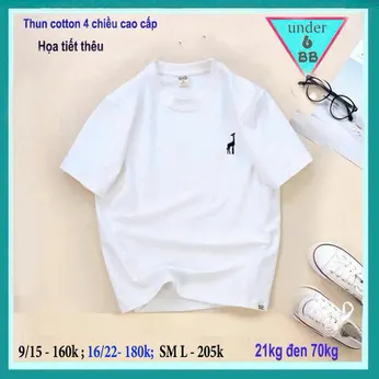 Áo thun bé trai cao cấp thêu hình con hươu đơn giản phong cách cá tính cho bé diện đi chơi , đi tiệc