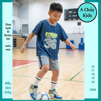 Đồ bộ bé trai thun lạnh thể thao in số 36 cho bé diện đi chơi bóng rỗ