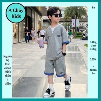Quần áo bé trai in logo ngôi sao đơn giản theo phong cách thể thao cho bé diện đi chơi , đi học