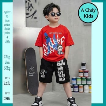 Đồ bộ bé trai hiphop in chữ phong cách thời trang cá tính cho bé diện đi chơi , đi học