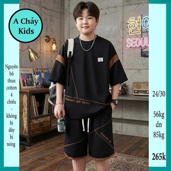 Quần áo bé trai size lớn in chữ phong cách hàn quốc cá tính dành cho tuổi teen đi chơi , đi học
