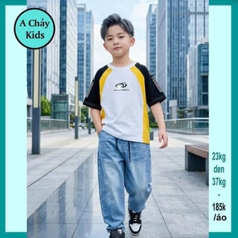 Áo thun bé trai in chữ phong cách hàn quốc cá tính cho bé đi chơi , du lịch