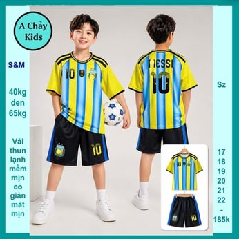 Đồ bộ bé trai thun lạnh thể thao in số 10 phong cách bóng đá cho bé đi chơi , đi học