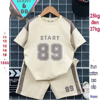 Quần áo bé trai cotton in họa tiết chữ START 89 phong cách cá tính cho bé đi chơi , đi học