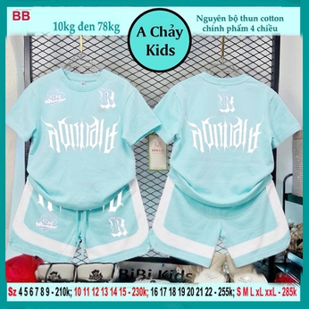 Set đồ bộ bé trai tay ngắn in chữ phong cách hiphop cực ngầu cho bé diện phố