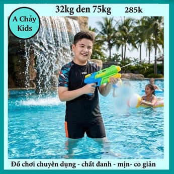 Đồ bơi bé trai tay ngắn in 3D chữ đơn giản cho bé lớn đi tắm biển , đi bơi ( Đồ bơi rời )