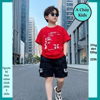 Đồ bộ bé trai hiphop in chữ phong cách hàn quốc cá tính cho bé đi chơi , đi học