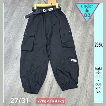 Quần kaki dài bé trai jogger túi hộp (30kg đến 47kg )