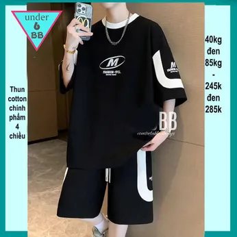 Quần áo bé trai size lớn in chữ M style cá tính hàn quốc cho bé lớn đi chơi , đi học