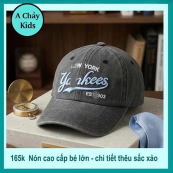 Nón bé trai thêu chữ phong cách cá tính tuổi teen 