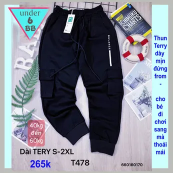 Quần thun dài bé trai cao cấp (40kg đến 60kg )(mã : T478)