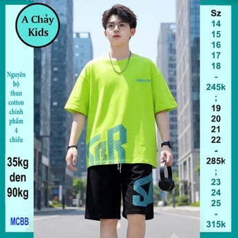 Quần áo bé trai size lớn in chữ SBR phong cách hàn quốc cá tính cho bé diện đi chơi 