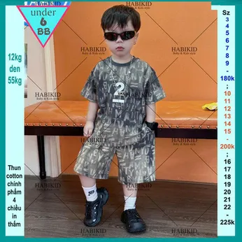Đồ bộ bé trai hiphop in full chữ phong cách thời trang hàn quốc cá tính cho bé diện đi chơi, du lịch