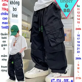 Quần kaki dài cho bé trai( KT025- 005) ( 25kg đến 70kg ) túi hộp cho bé đi chơi , đi học