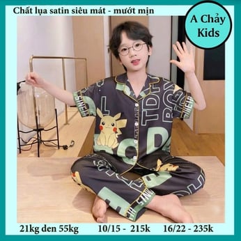 Đồ bộ pijama cho bé trai in hình Pikachuu siêu dễ thương cho bé