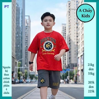 Đồ bộ bé trai hiphop in chữ NFC phong cách cá tính cho bé đi chơi , đi học