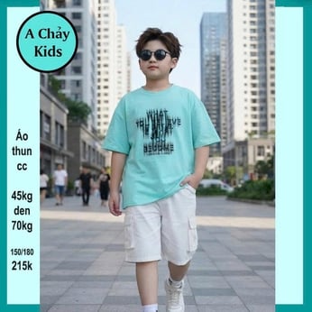 Áo thun bé trai in chữ phong cách hàn quốc cá tính dành cho tuổi teen đi chơi , du lịch