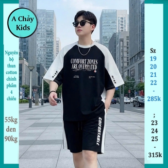 Quần áo bé trai size lớn in chữ phối màu cá tính cho bé đi chơi , đi học