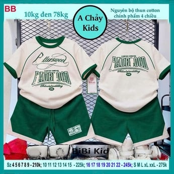 Set đồ bộ bé trai tay ngắn in chữ BADBLOOD phối viền phong cách cực sang cho bé diện phố , du lịch
