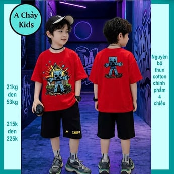 Đồ bộ bé trai hiphop in hình game Mai Rap phong cách cá tính cho bé đi chơi , đi học