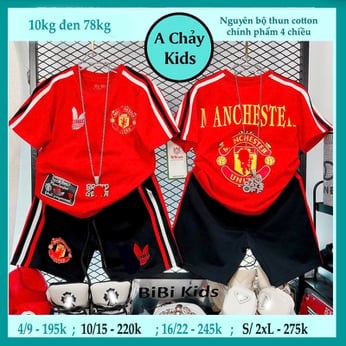 Set đồ bộ bé trai tay ngắn in chữ phong cách thể thao cá tính cho bé diện đi chơi , đi học