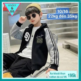 Áo khoác bé trai cao cấp in chữ phong cách hàn quốc cá tính cho bé giữ ấm , khoác nắng
