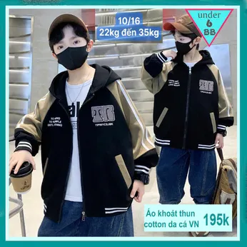 Áo khoác bé trai cao cấp in chữ phong cách hàn quốc cá tính cho bé giữ ấm , khoác nắng