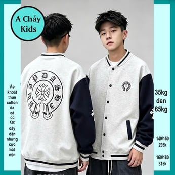 Áo khoác bé trai ( bomber ) in chữ phong cách cá tính cho bé đi chơi , du lịch