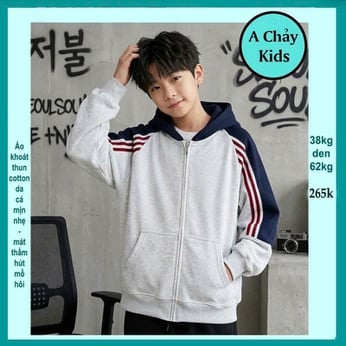 Áo khoác bé trai màu trơn đơn giản phong cách hàn quốc cá tính cho bé 