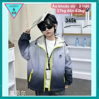 Áo khoác dù bé trai cao cấp ( vải dù 2 mặt ) in chữ cá tính cho bé giữ ấm , khoác nắng