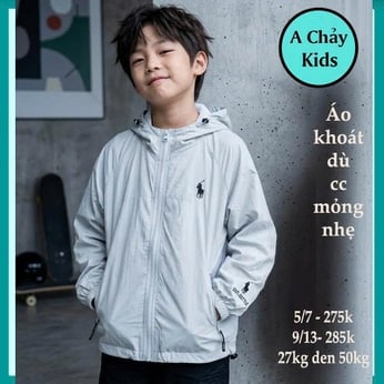 Áo khoác dù bé trai cao cấp thêu logo phong cách hàn quốc cá tính cho bé khoác nắng , giữ ấm bé 
