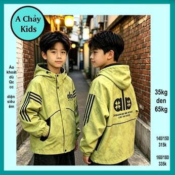Áo khoác dù bé trai in chữ AlO phong cách hàn quốc cá tính cho bé yêu khoác đi nắng , giữ ấm 