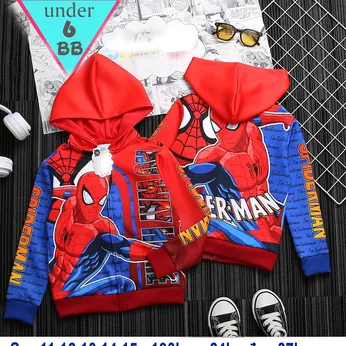 Áo Khoác bé trai in 3D hình Siêu Nhân Người Nhện - Spiderman cho bé đi chơi, đi học