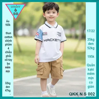 Áo polo bé trai in chữ HACKEET phong cách thời trang cá tính cho bé đi chơi , đi học