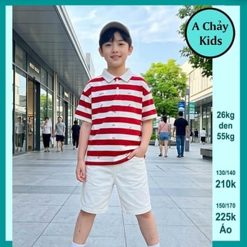 Áo polo bé trai in sọc phong cách cá tính cho bé đi chơi  , đi tiệc