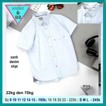 Áo sơ mi bé trai tay ngắn màu trơn phong cách cá tính cực sang cho bé yêu diện đi chơi , đi tiệc