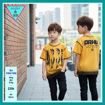 Áo thun bé trai cao cấp in chữ phong cách thời trang cá tính cho bé đi chơi , đi học